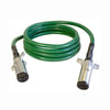 Tectran 7AAB202MW Trailer Power Cable ARTICFLEX 7-Way ABS Duty Straight Cable, Green, 20 ft., Metal Plugs, WeatherSeal
