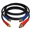 Tectran 20205 Air Brake Hose Assembly 15 ft. Black Rubber Air Line Jumper Hose Assembly Set with Red and Blue FLEXGrip-HD®