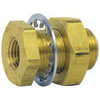 Tectran 114-86 Air Brake Air Line Fitting Steel Bulkhead Female to Female Frame Fitting, 1/2-14 NPT x 3/8-18 NPT, 1.5" OAL