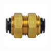 Tectran QL1377-4 Bulkhead Union Fitting Air Brake Air Line Union - 1/4 in. Tube Size, Composite Push-Lock, Bulkhead