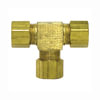Tectran 64-3 Air Brake Air Line Fitting Compression Fitting - Brass, 3/16 inches Tube Size, Union Tee