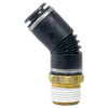 Tectran QL1374-6C Male Elbow Fitting DOT 45-Deg Male Elbow Push-Lock Swivel Composite Fitting, 3/8" Tube Size, 3/8" Pipe