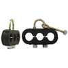Tectran 47009 Air Brake Hose and Power Cable Clamp 3-Hole Beefy Clamp, with U-Bolt and Eye Bolt, Holds (2) Air Lines and (1)