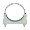 Tectran MUC5F Exhaust Muffler Clamp Exhaust Muffler Clamp - 5 in. O.D, Zinc Plated, Flat Band, with U-Bolt and Band