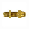 Tectran PL1377-6 Bulkhead Union Fitting Air Brake Air Line Union - Brass, 3/8 in. Tube Size, Push-Lock, Bulkhead