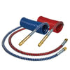 Tectran 20019 Air Brake Hose Assembly 15 ft. Red Industry Grade Air Coil with Brass Handles, 40" x 12" Lead Lengths