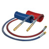 Tectran 20096 Air Brake Hose Assembly 15 ft. Red and Blue Industry Grade Air Coil with Brass Handles, 12" x 12" Lead Lengths