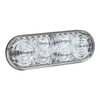 Grote 78191 Emergency Warning Light 6" Oval LED Strobe Lights with S-Link Synchronization, White, 12V/24V