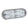 Grote 78195 Emergency Warning Light 6" Oval LED Strobe Lights with S-Link Synchronization, Blue w/ Clear Lens, 12V/24V