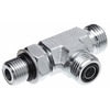 Gates G60821-0808 Hydraulic Coupling / Adapter Male Flat-Face O-Ring to Male O-Ring Boss to Male Flat-Face O-Ring - Tee