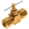 Gates G33901-0404 Hydraulic Coupling / Adapter Needle Valve - Copper Tubing Ind. Compress. to Copper Tubing Ind. Compress.