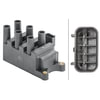 HELLA 358168581 Ignition Coil Ignition Coil - 4-pin connector - Block Ignition Coil - Bolted