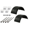 Betts Spring TIKPF200-68P Fender Hardware Kit Fender Hardware Kit with Undrilled Galvanized Bracket, Single Tandem, Black