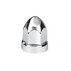 United Pacific 10049B Wheel Lug Nut Cover Wheel Lug Nut Cover - 33mm x 2 3/4", Chrome, Plastic, Bullet, with Flange, Push-On