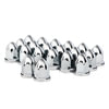 United Pacific 10061 Wheel Lug Nut Cover Set Wheel Lug Nut Cover Set - 1.5" x 2 3/4", Chrome, Plastic, Bullet, with Flange,