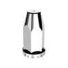 United Pacific 10572B Wheel Lug Nut Cover Wheel Lug Nut Cover - 33mm x 4", Chrome, Plastic, Extra Tall, with Flange,