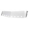 28014 by UNITED PACIFIC - Windshield Visor - Stainless Steel, Curved Drop, with 2" Light Cutouts