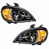 31326 by UNITED PACIFIC - Projection Headlight Assembly - RH and LH, Black Housing, High/Low Beam, with Signal Light