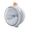 United Pacific 32618 Headlight Guide Headlight - 682-C Style, RH/LH, 7", Round, Chrome Housing, 6014 Bulb, with Top Mount,