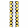 United Pacific 33802 Air Cleaner Light Box Panel Air Cleaner Light Box Panel - Stainless Steel, 16 Cutouts, Amber LED/Lens,