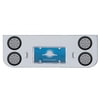 34723 by UNITED PACIFIC - Tail Light Panel - Chrome, Rear Center, with Four 12 LED 4" Reflector Lights & Grommets, Red LED/Clear Lens