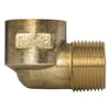 Tectran 115-DJ Air Brake Air Line Fitting Air Brake Air Line Tee - Brass, 1/2 in. Pipe Thread, Extruded, 90 deg. Street