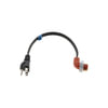 360-0024 by PHILLIPS & TEMRO - Single HD Cord-125V, 15 Amps, 12", 16/3 HPN Wire, A-NEMA 5-15 Plug, "K" Silicone Connector