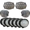 Stens JDKIT-8 Driving Light Kit 10-Piece LED Light Kit, 550W, 45,200 Lumens, 12/24V, 45.8A, Hi/Lo Hood and Cab