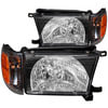 Anzo 111077 Headlight Set Crystal Headlight Set; Clear Lens; Black Housing; Pair;