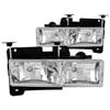 Anzo 111136 Headlight Set Crystal Headlight Set; Clear Lens; Chrome Housing; Pair;