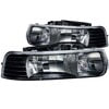 Anzo 111155 Headlight Set Crystal Headlight Set; Clear Lens; Black Housing; Pair;