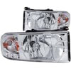 Anzo 111206 Headlight Set Crystal Headlight Set; Clear Lens; Chrome Housing; Pair; w/1 pc. LED;