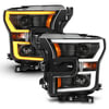 Anzo 111357 Headlight Set Projector Headlight Set; Clear Lens; w/Plank Style Switchback; Black w/Amber; Pair;