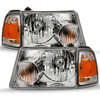 Anzo 111484 Headlight Set Crystal Headlight Set; Clear Lens; Chrome; Pair; w/Corner Lights; OE Replacement;