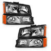 Anzo 111452 Headlight Set Crystal Headlight Set; Clear Lens; Black w/Amber Housing; 4PCS; w/Corner Lights; Pair;