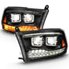 Anzo 111464 Headlight Assembly LED Projector Headlight; w/Plank Style Switchback; Black w/Amber; Pair;