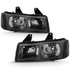Anzo 111474 Headlight Assembly Crystal Headlight Set; Clear Lens; Black Housing; Pair;