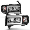 Anzo 111554 Headlight Assembly LED Crystal Headlight; w/Light Bar; Black Housing; Pair;