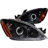 121102 by ANZO - Projector Headlight Set w/Halo; Clear Lens; Black Housing; Pair; CCFL;