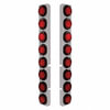 United Pacific 37331 Air Cleaner Light Box Panel Air Cleaner Light Box Panel - Stainless Steel, 16 Cutouts, 2" Lights Red