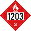JJ Keller 3388 Hazmat Placard 10.75 Inch Vinyl Class 3 Flammable Liquid 1203 Hazardous Material Shipping Placard