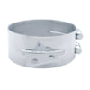 United Pacific 10285 Exhaust Clamp 8" Stainless Butt Joint Exhaust Clamp, Angled Bracket