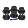 United Pacific 10354 Axle Hub Cover Kit Axle Cover Combo Kit - Dome, Matte Black Finish, ABS Plastic, for Heavy-Duty