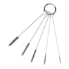 AES Industries 209 Spray Gun Cleaning Kit 5-Piece Mini Spray Gun Cleaning Brush Set 4-Inch Nylon Wire Airbrush Key Ring Kit