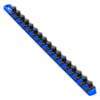Ernst 8405 Socket Holder 18 In. Rail 1/2 In. Drive Twin Serrated Edge Twist Lock Blue Socket Organizer