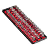 Ernst 8450 Drive Socket Storage Rail 18 In. 3 Rail Multi Drive 57 Twist Lock Clip Red Socket Boss Organizer Tray
