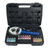 FJC, Inc. 2806 Hydraulic Hose Crimper Hydraulic A/C Hose Crimper Kit, Custom Case, Dies for Sizes #6 #8 #10 #12