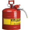 Justrite 7220120 Fuel Transfer Tank Justrite® Type II Safety Can - 2-Gallon with 5/8" Flexible Spout, Red, 7220120