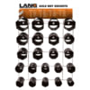 Lang 1291 Axle Nut 22-Piece Axle Nut Display, Steel, With Rack & Sockets, 2-3/32" - 4-1/8"