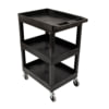 Luxor SEC111HD-B 24 x 18 Plastic Utility Cart with HD Casters